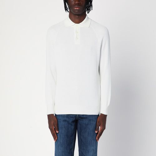 White cotton ribbed polo shirt - Brunello Cucinelli - Modalova