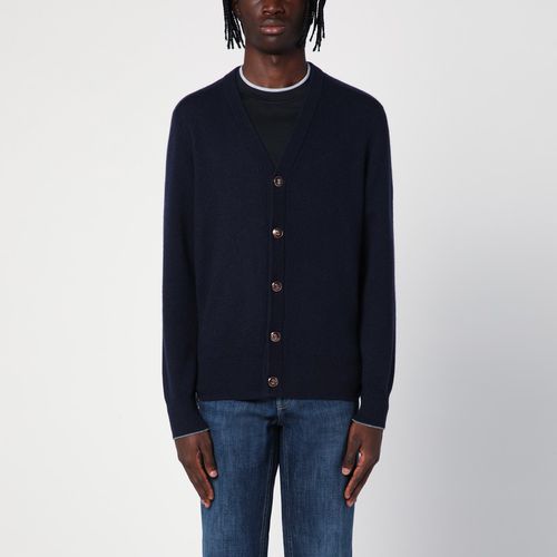 Navy blue cashmere cardigan - Brunello Cucinelli - Modalova