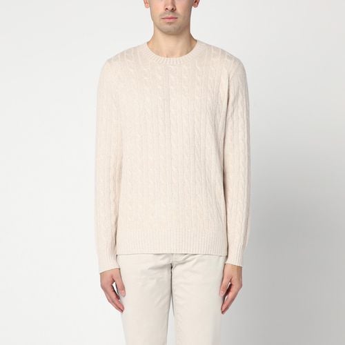 Beigefarbener Kaschmirpullover mit Zopfmuster - Brunello Cucinelli - Modalova