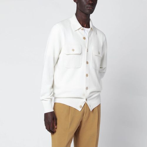 Cardigan bianco in cashmere - Brunello Cucinelli - Modalova