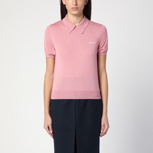 Mauve cashmere and silk polo shirt - Miu Miu - Modalova