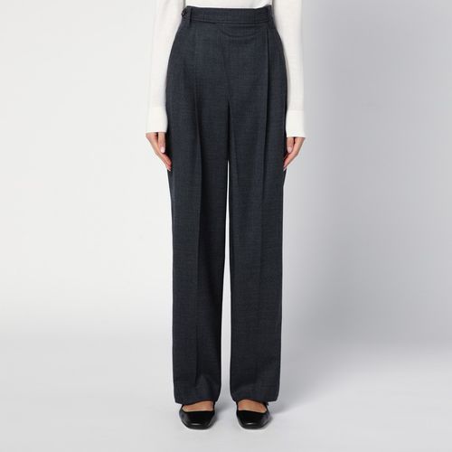 Dark grey wool wide trousers - Brunello Cucinelli - Modalova