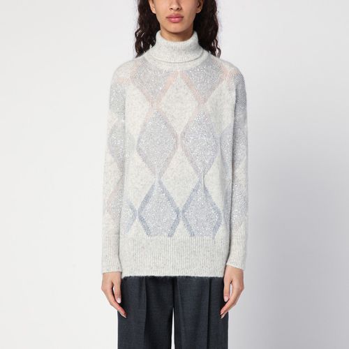 Pearl Dazzling Argyle turtleneck jumper - Brunello Cucinelli - Modalova