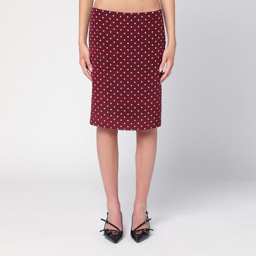 Amaranth-coloured polka dot silk skirt - Miu Miu - Modalova