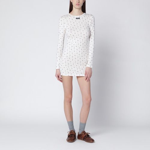 Abito Flowers /tabacco in jersey - Miu Miu - Modalova