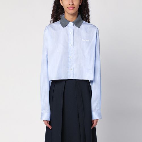 Camicia a righe azzurra/bianca - Miu Miu - Modalova