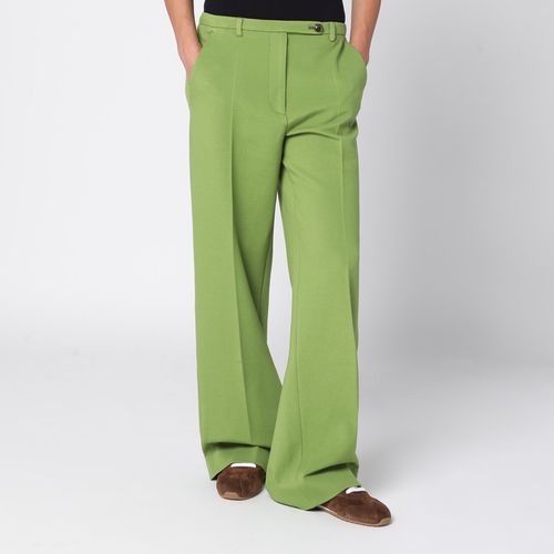 Pantaloni verdi in maglia punto stoffa - Miu Miu - Modalova