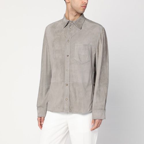 Camicia color kaki in pelle - Brunello Cucinelli - Modalova