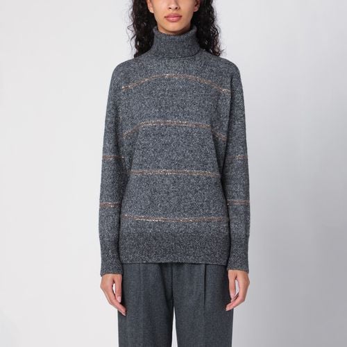 Dark grey turtleneck sweater - Brunello Cucinelli - Modalova