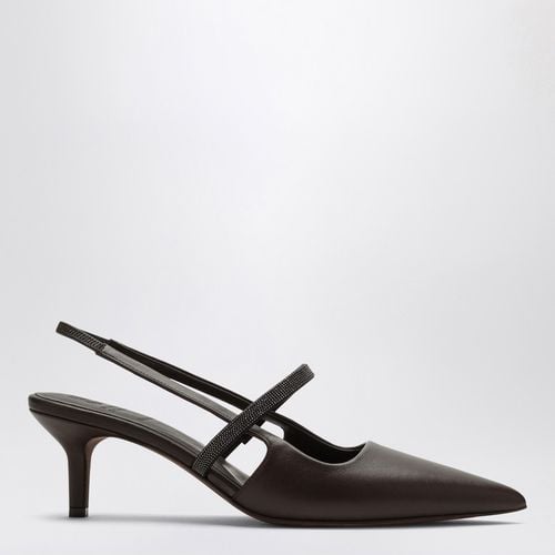 Brauner Slingback City mit Shiny Strap - Brunello Cucinelli - Modalova