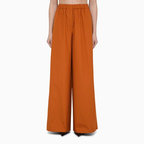 Wide earth-coloured cotton trousers - Max Mara - Modalova