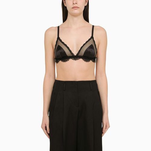 Black silk satin and lace bra - Dolce&Gabbana - Modalova