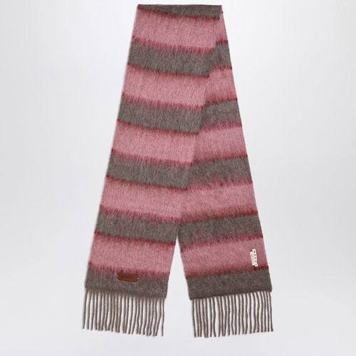 Pink/grey striped wool-blend scarf - Marni - Modalova