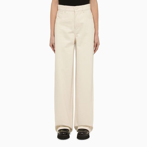 Ivory cotton wide trousers - Max Mara - Modalova