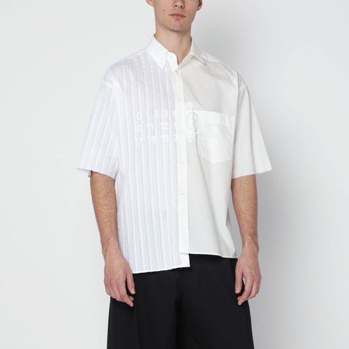 Camicia bicolore in popeline di cotone - MM6 Maison Margiela - Modalova