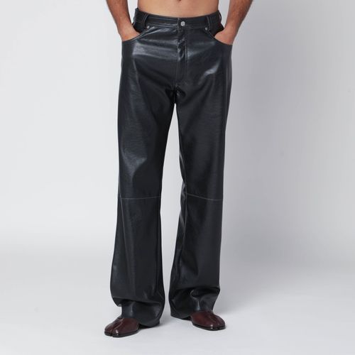 Pantalone nero in ecopelle - MM6 Maison Margiela - Modalova