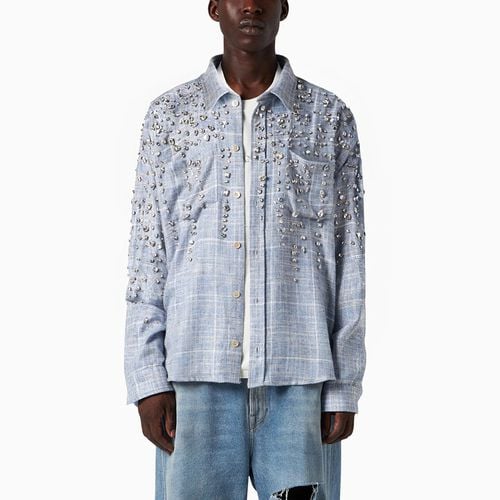 Embroidered flannel shirt Sky Blue - 1989 STUDIO - Modalova