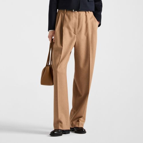 Camel pants with pleats - Prada - Modalova