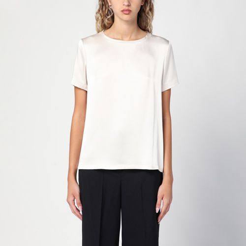 Elfenbeinfarbenes T-Shirt aus Viskose-Satin - 'S Max Mara - Modalova