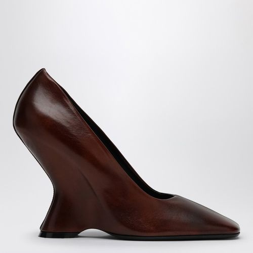 Bordeaux leather wedge pumps - Dries Van Noten - Modalova