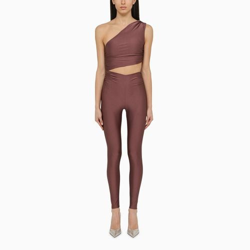 Asymmetrischer eng anliegender Jumpsuit mauvefarben - THE ANDAMANE - Modalova