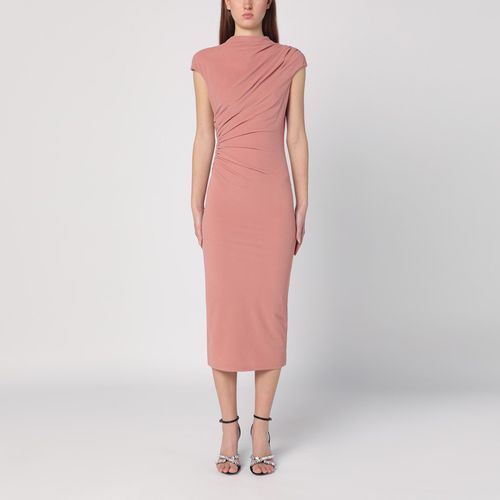 Rosa gerafftes Midi-Kleid - THE ANDAMANE - Modalova