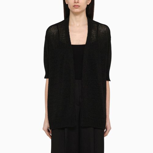 Black cardigan in cotton blend knit - Roberto Collina - Modalova