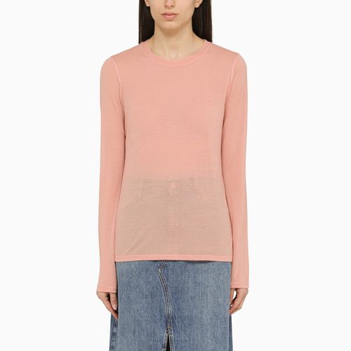 Pink cotton blend crew-neck jumper - Roberto Collina - Modalova