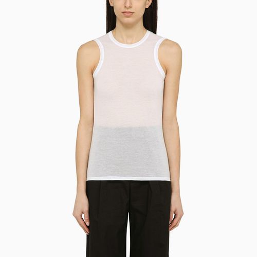 Cotton blend crew-neck tank top - Roberto Collina - Modalova