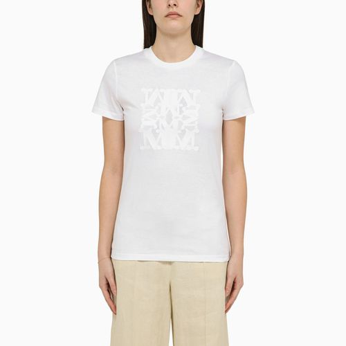 Weißes T-Shirt aus Baumwolle mit Logo - Max Mara - Modalova