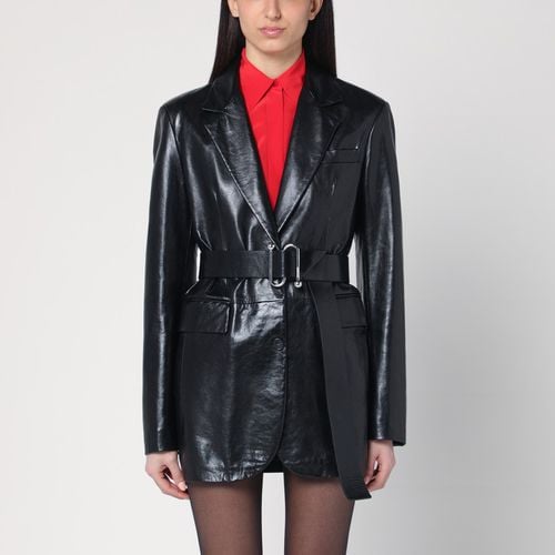 Long black leather jacket - Sportmax - Modalova