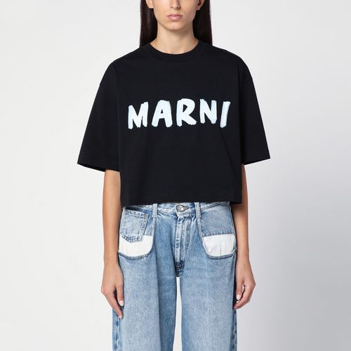 Cropped T-shirt with logo print - Marni - Modalova