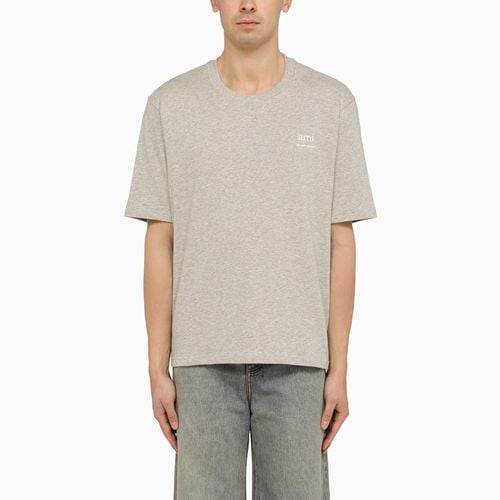 Grey cotton T-shirt with logo - Ami Paris - Modalova