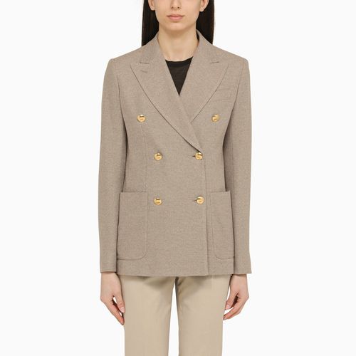 Clay-coloured double-breasted jacket in cotton - Max Mara - Modalova