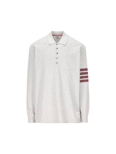 Stripe-detailed Long-sleeved Polo Shirt - Thom Browne - Modalova