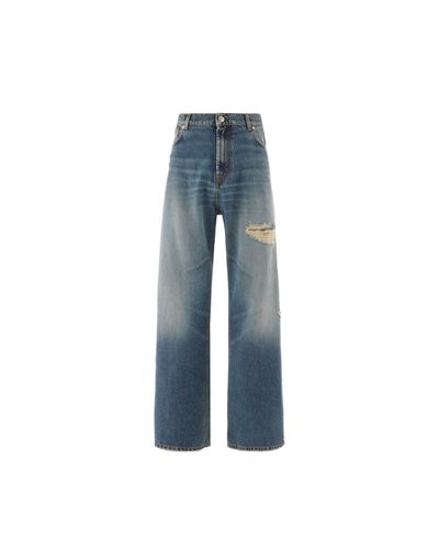 Wide Leg Jeans With Faded Wash - John Richmond - Modalova