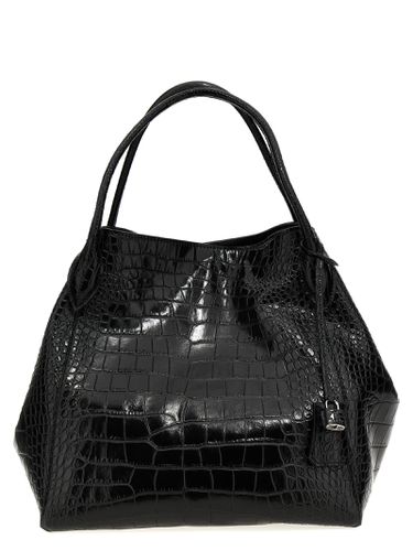 Crocodile Print Leather Shopping Bag - Ermanno Scervino - Modalova