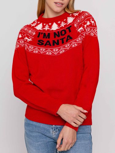 Woman Crewneck Sweater With Im Not Santa Print - MC2 Saint Barth - Modalova