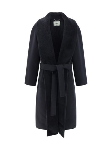 Fendi Black Wool Blend Coat - Fendi - Modalova