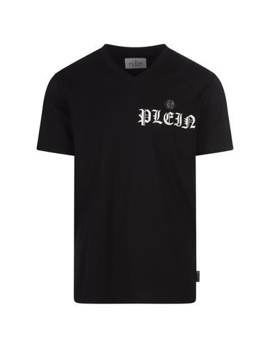 Ss Gothic Plein V-neck T-shirt - Philipp Plein - Modalova