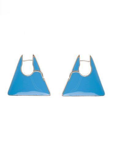 Blue Lacquered Silver Earrings - Bottega Veneta - Modalova