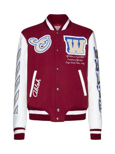 Varsity Wool-blend Bomber Jacket - Off-White - Modalova