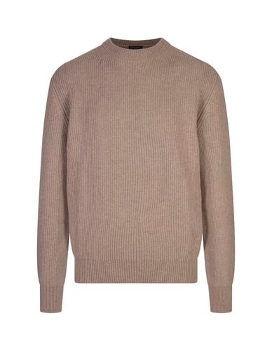 Taupe Oasi Cashmere Crew Neck Sweater - Zegna - Modalova