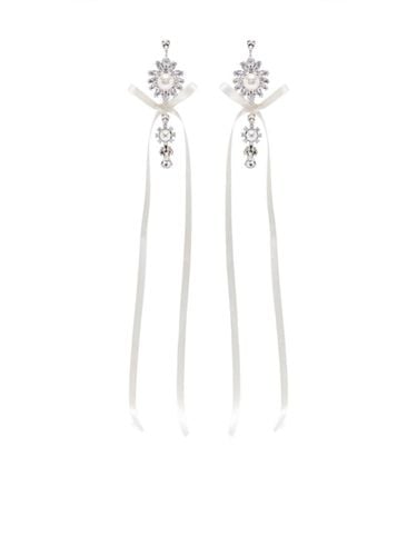 Diamante & Pearl Crest Bow Earrings - Simone Rocha - Modalova