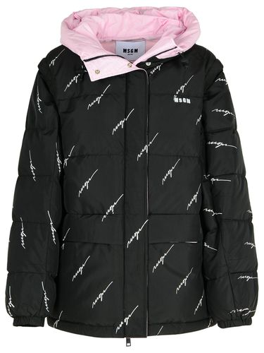 MSGM Black Polyester Down Jacket - MSGM - Modalova