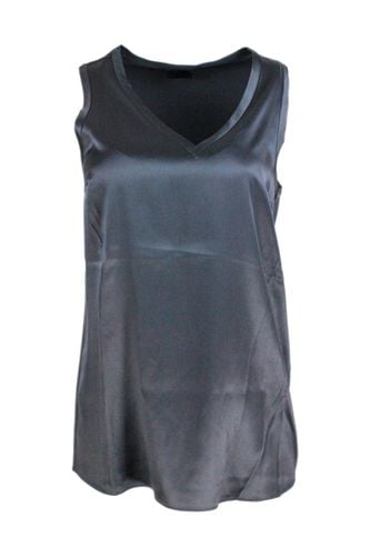 Sleeveless V-neck Silk Top - Brunello Cucinelli - Modalova