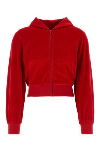 Balenciaga Red Velvet Sweatshirt - Balenciaga - Modalova