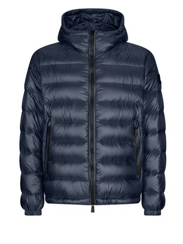 Mens Blue Quilted Down Jacket With Hood - Add - Modalova