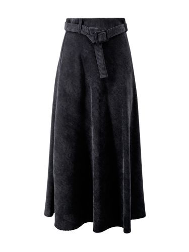 D. Exterior Wide Velvet Skirt With Belt - D.Exterior - Modalova