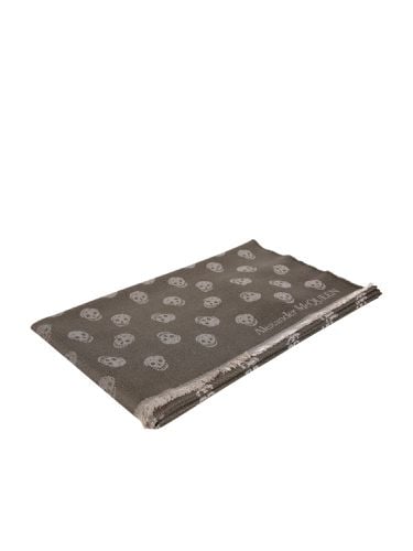 All-over Print Khaki Scarf - Alexander McQueen - Modalova